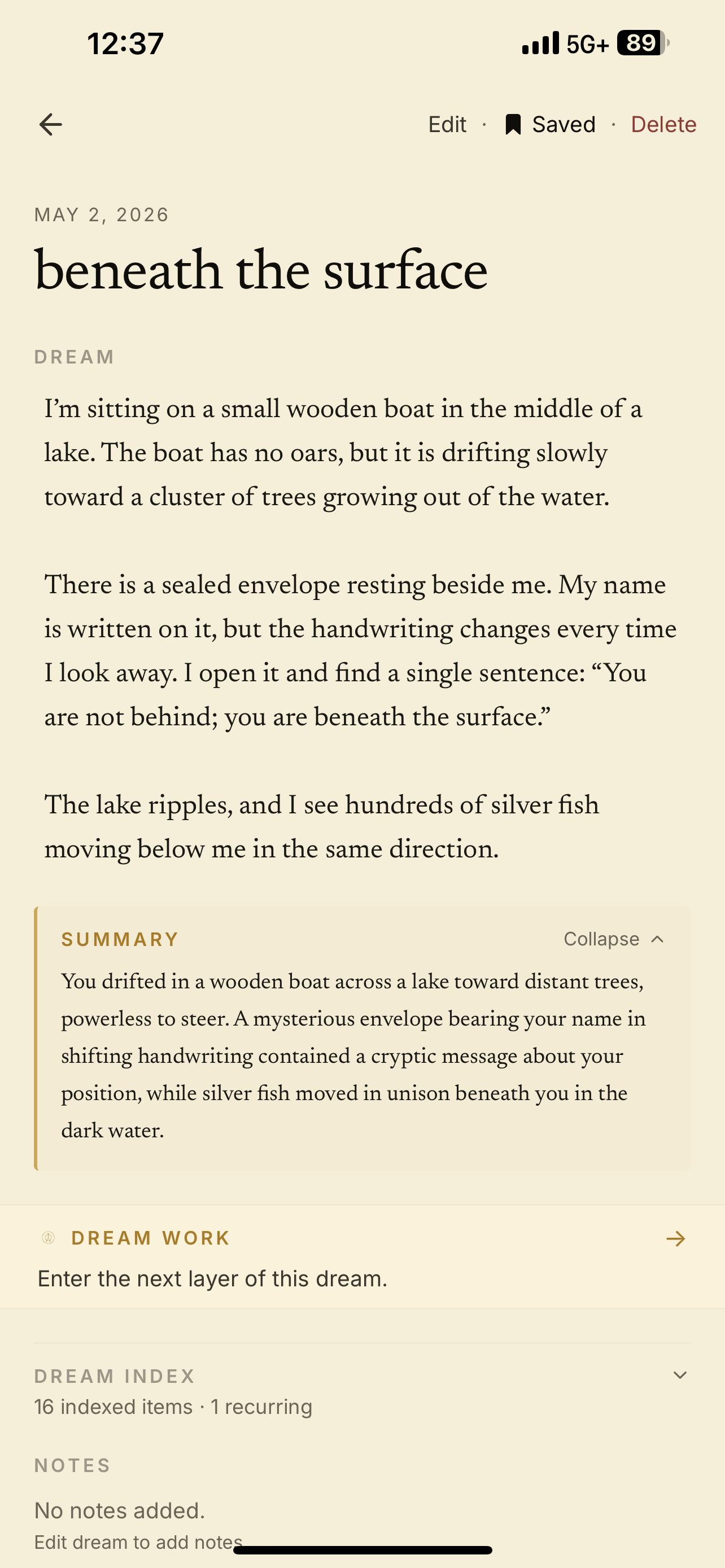 Parchment dream detail screen preview